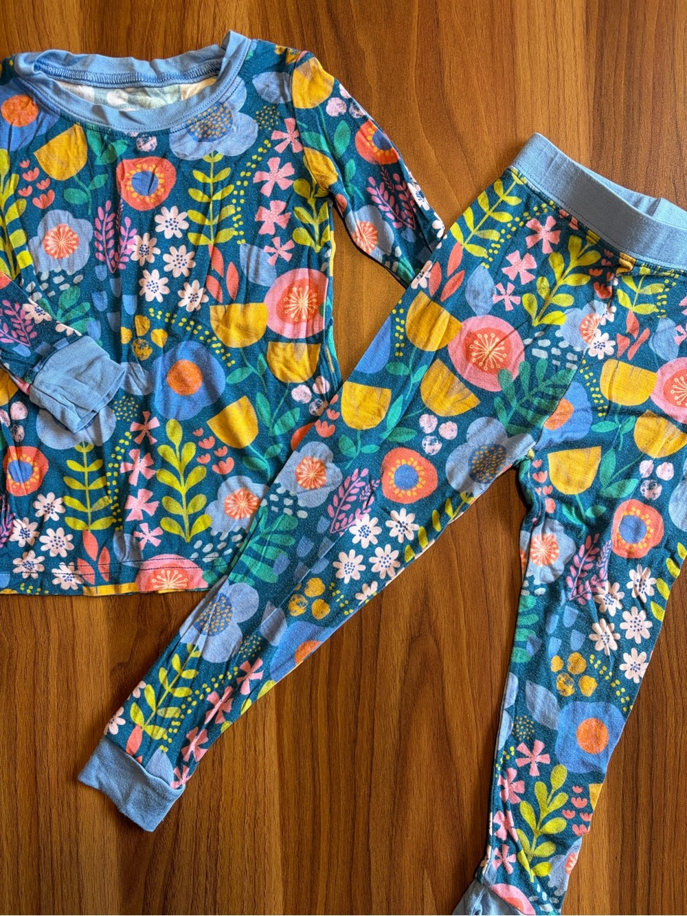 Little Sleepies 12-18M Folk Floral 2 Piece Bamboo Pajama Set